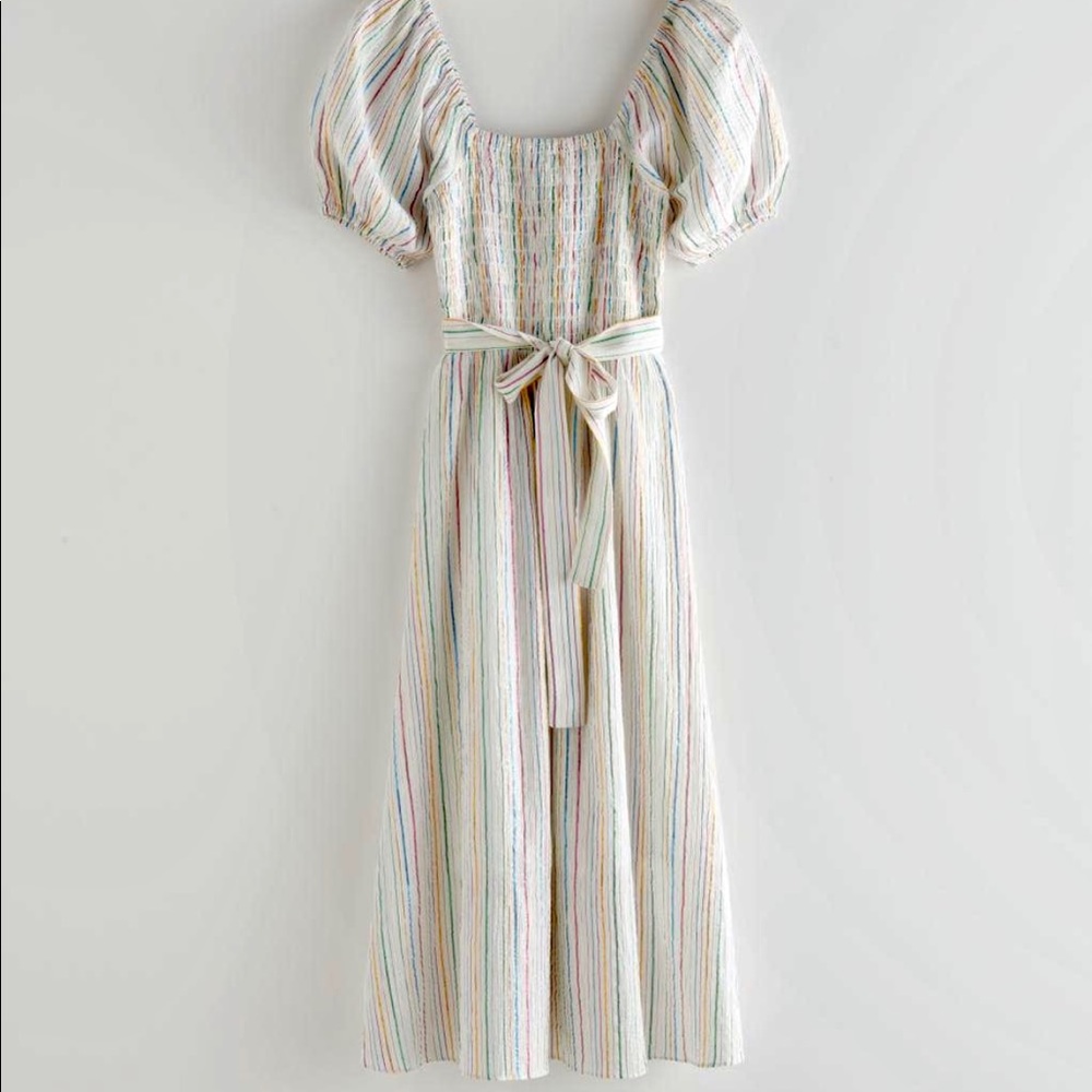 & Other Stories Belted Puff Sleeve Midi Dress | 4